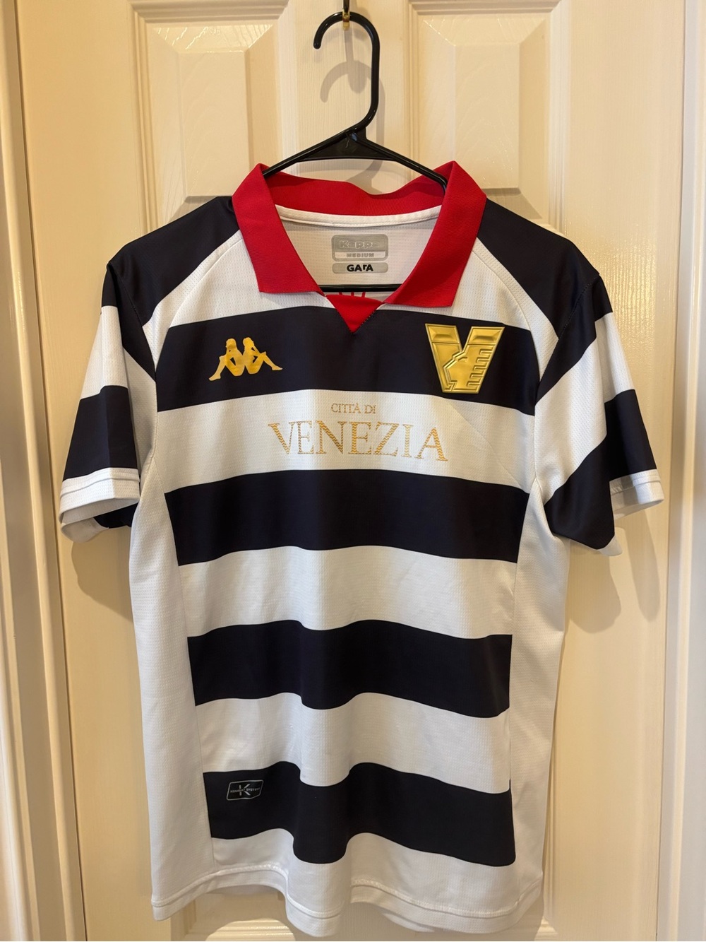 Kappa Venezia Football Jersey - Black, White & Red